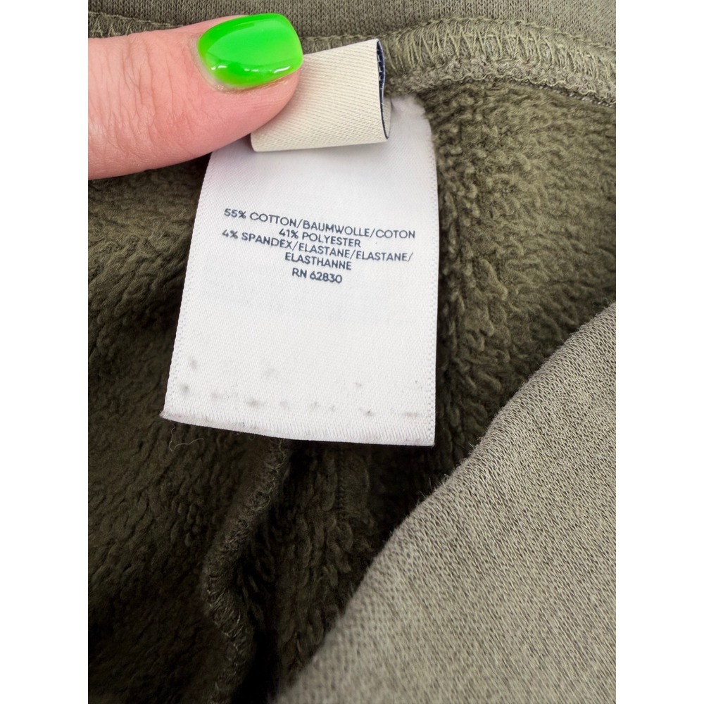 Lands End Womens M 10-12 Olive Green Serious Sweats Joggers Tapered Fleece Pants - Picture 4 of 7